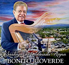 image of Santiago M. Reyna with his Harp